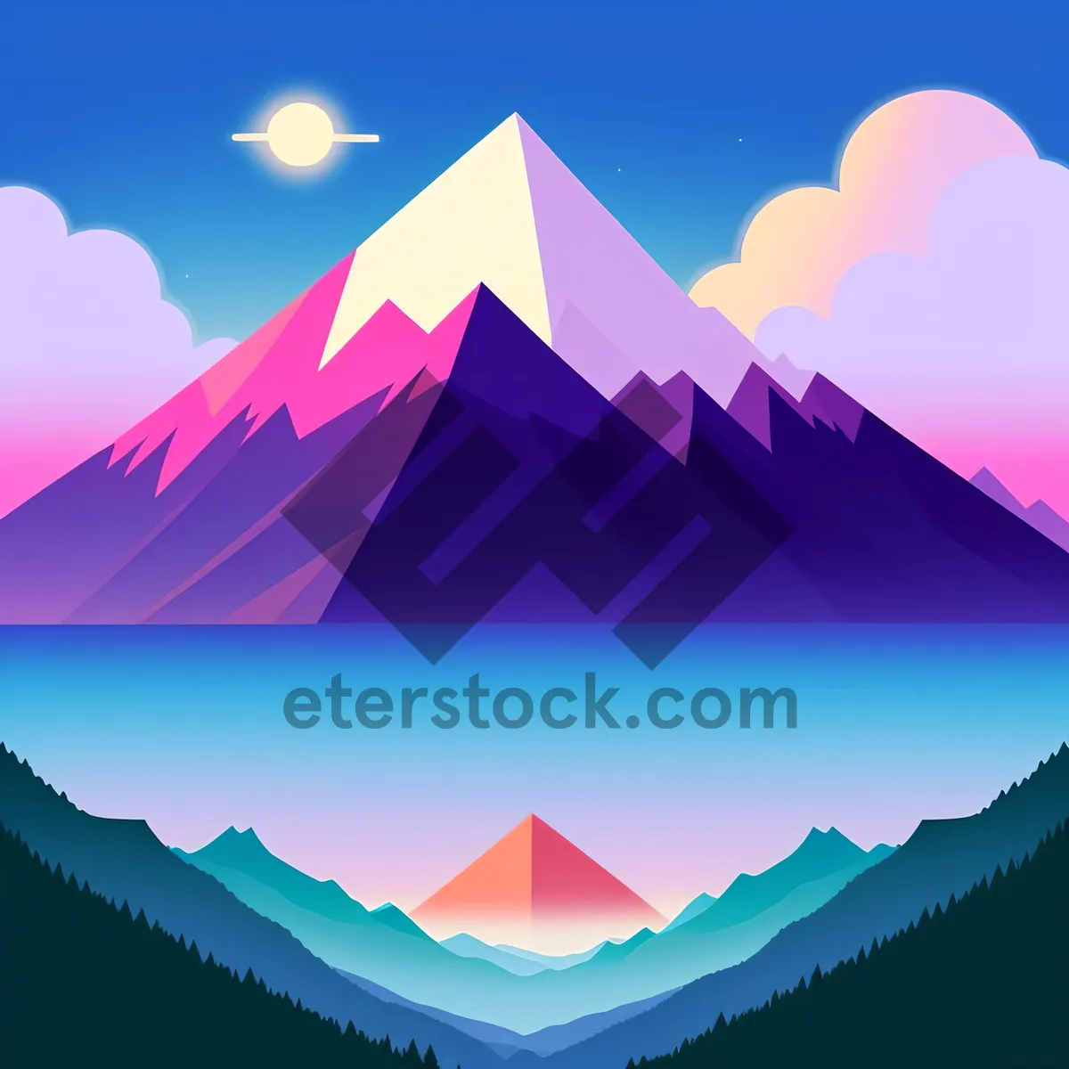 Picture of Gradient Pyramid Design: Artistic Wallpaper with Graphic Shape