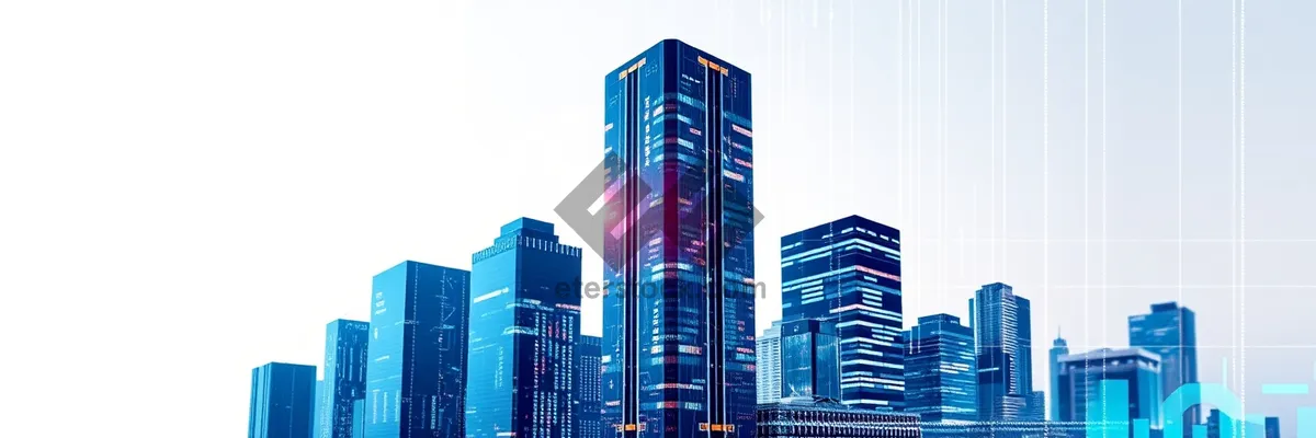 Picture of Modern corporate tower in the futuristic city skyline