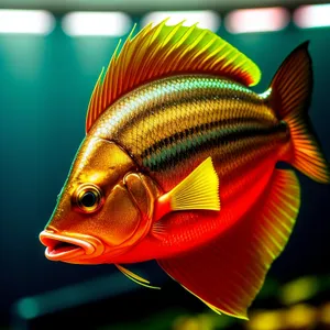 Colorful Goldfish Swimming in Aquarium