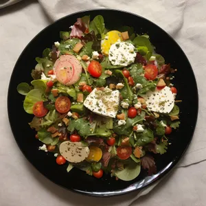 Fresh and Healthy Vegetable Salad Plate