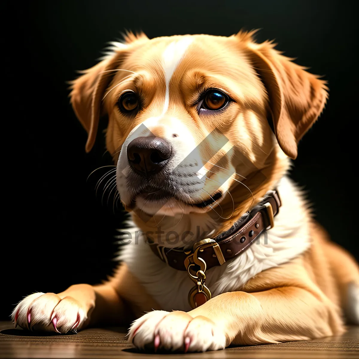 Picture of Adorable Spaniel Retriever Puppy with Cute Expression