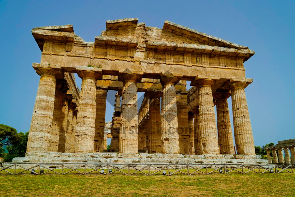 Picture of Roman Temple Columns Ruins Historic Landmark Sky View