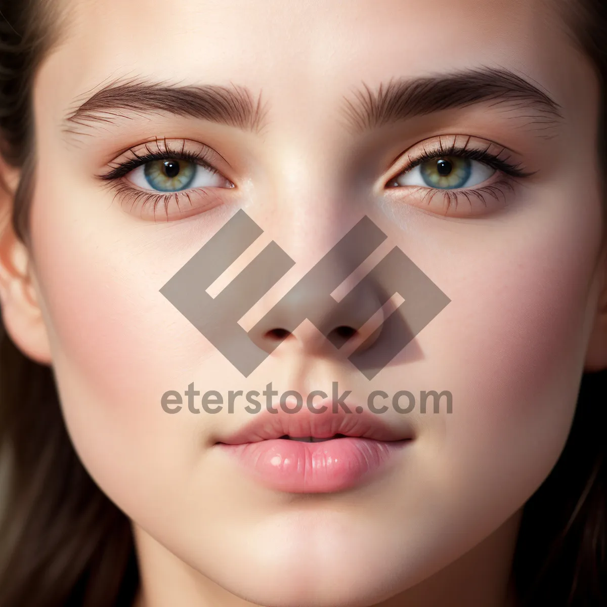 Picture of Beautiful Model with Clean Skin and Attractive Makeup