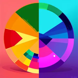 Vibrant Rainbow Gradient Artwork with Abstract Shapes