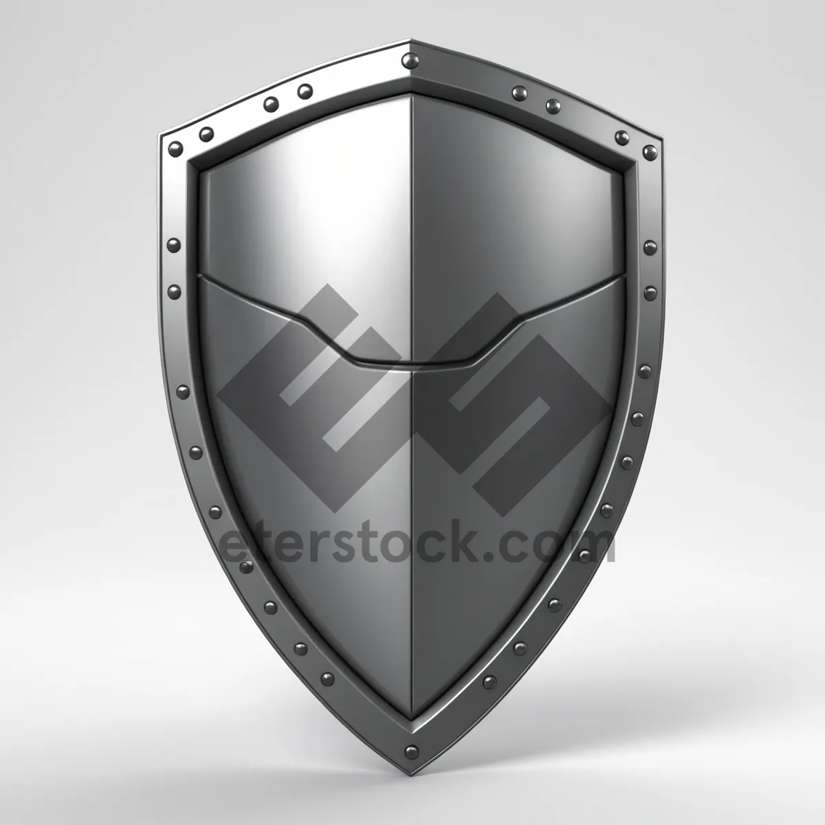Picture of Abstract graphic emblem with shiny shield and heart icon