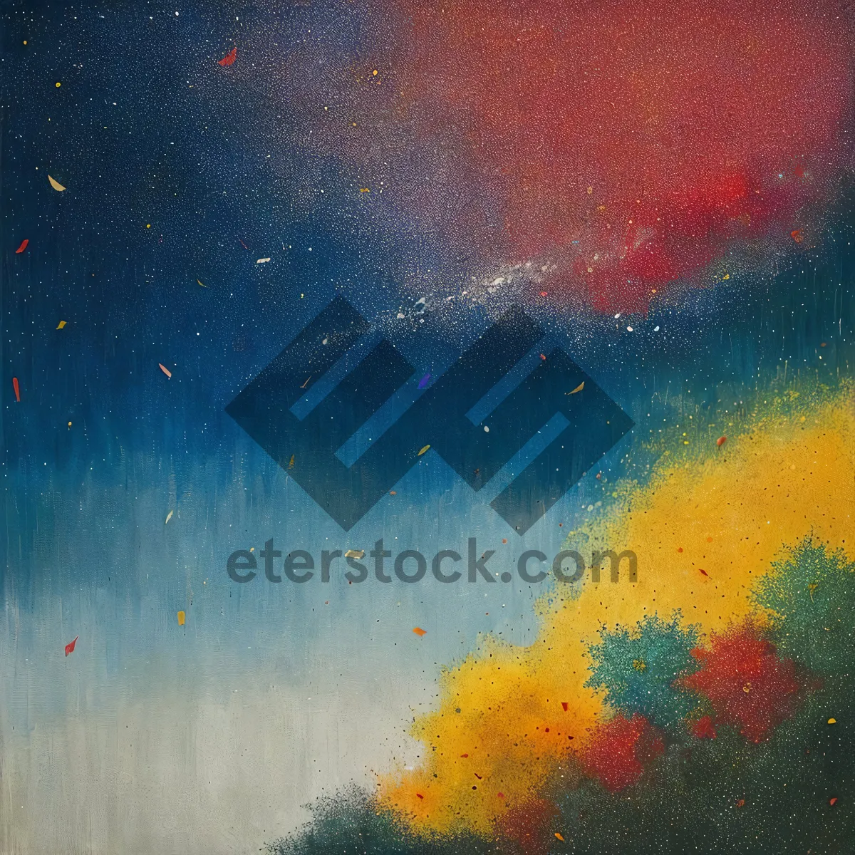 Picture of Starry Night Windshield: Cosmic Watercolor Fantasy