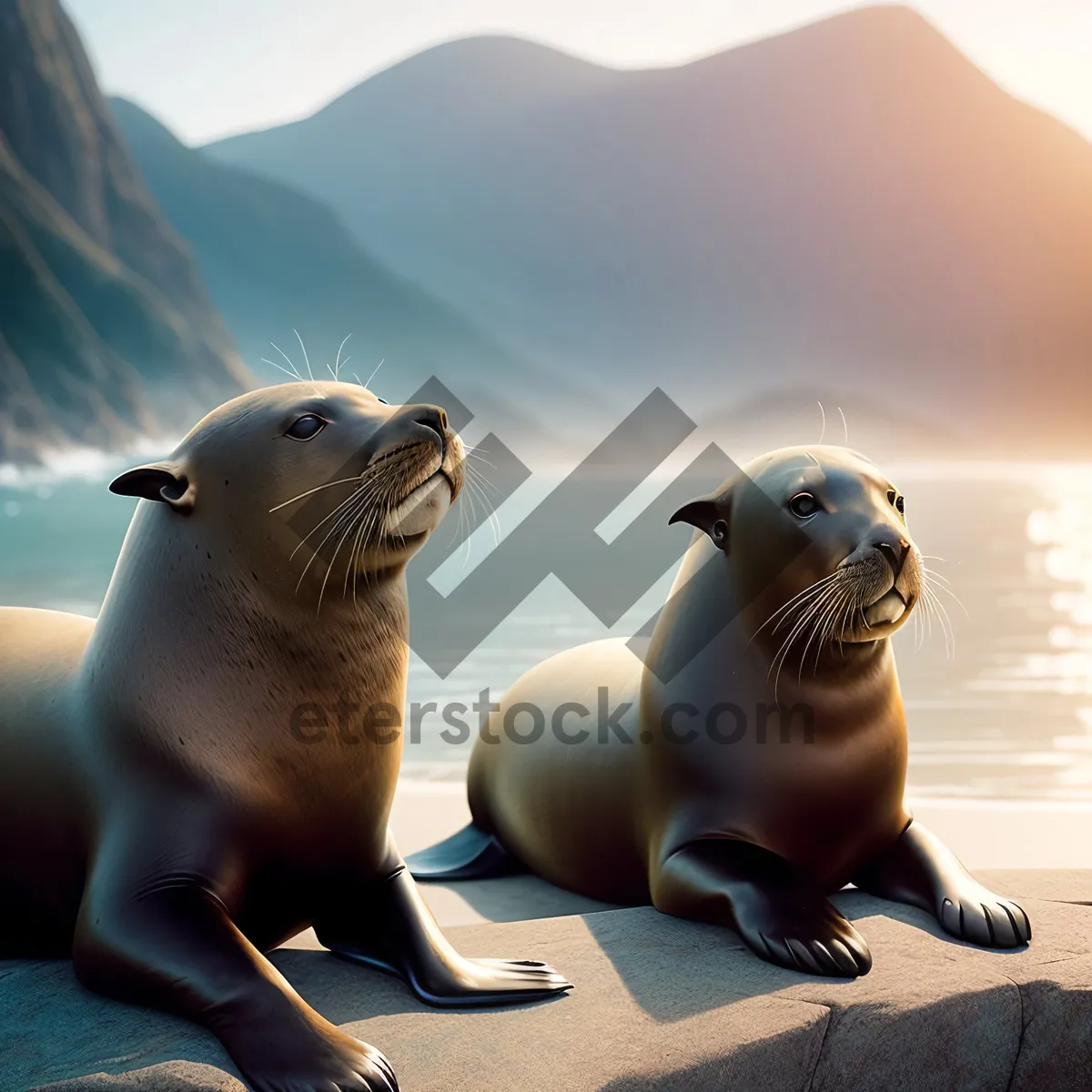 Picture of Adorable Arctic Sea Lion: Majestic Aquatic Mammal