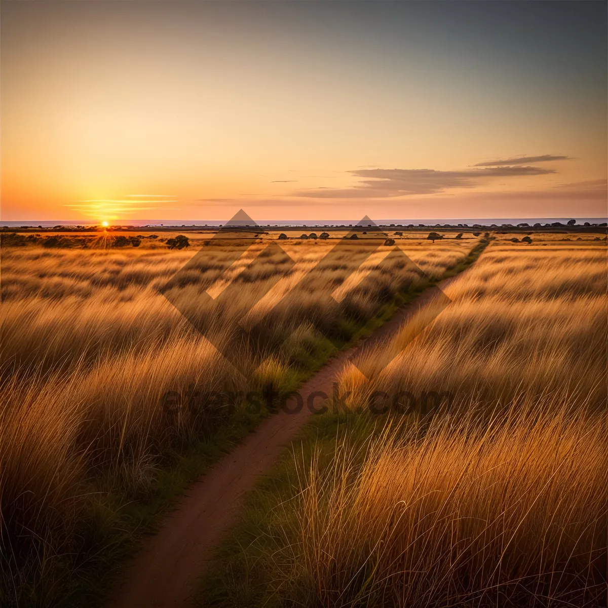 Picture of Golden Horizon: Serene Sunset over Beach