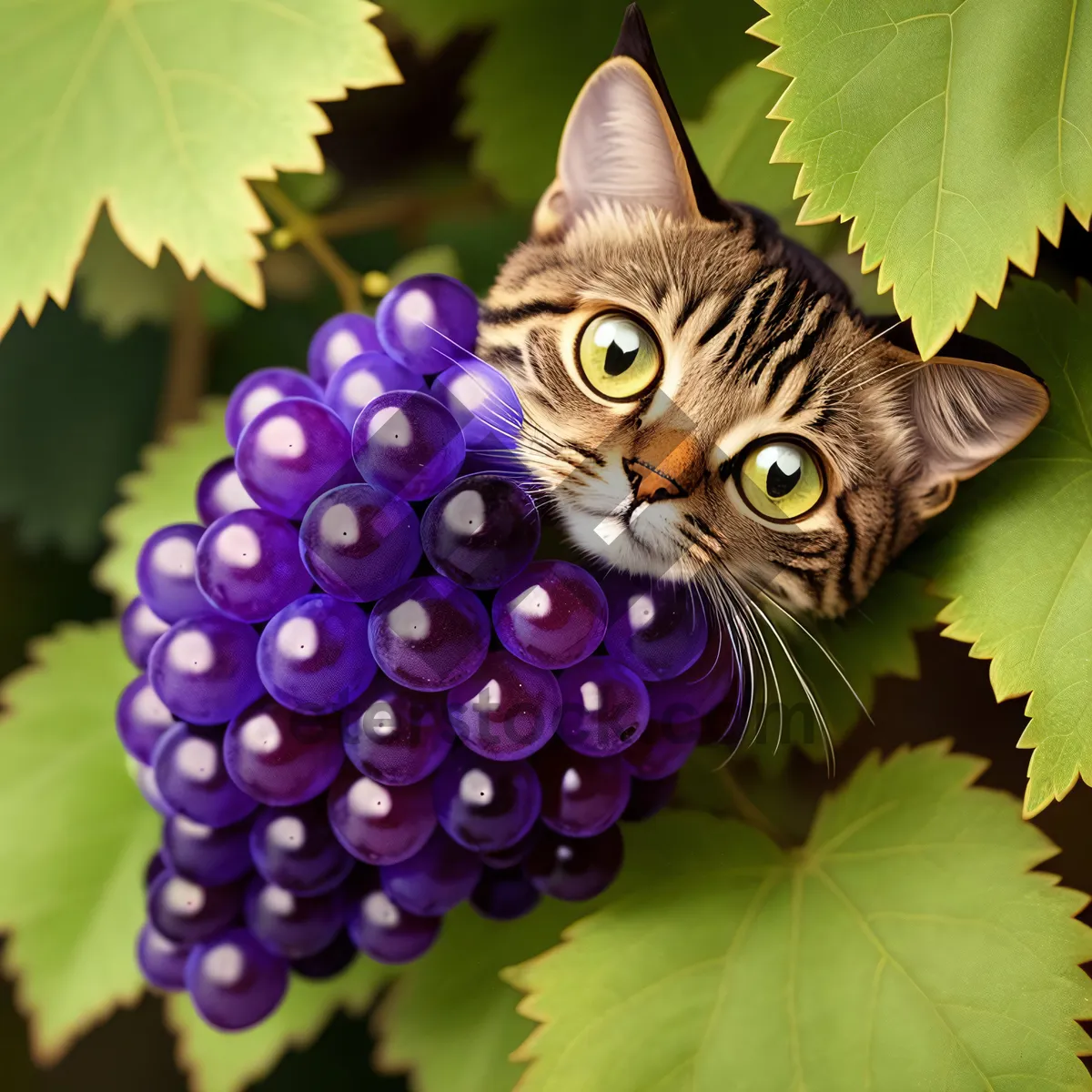 Picture of Autumn Harvest: Vineyard's Abundant Grape Bunches