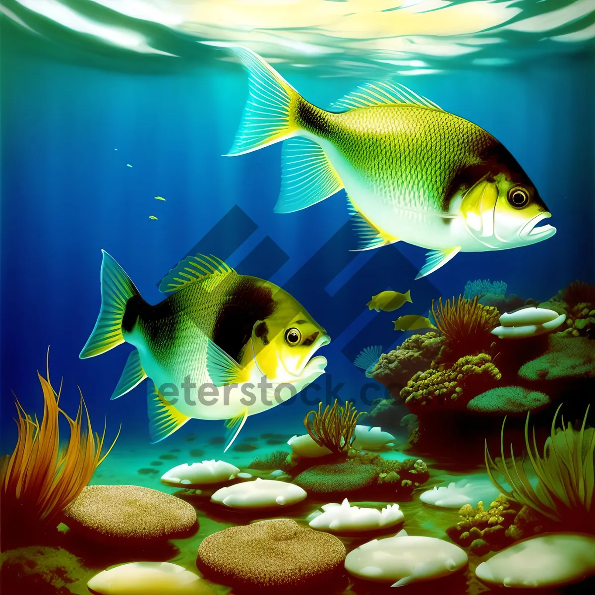 Picture of Colorful Tropical Fish in an Underwater Aquarium