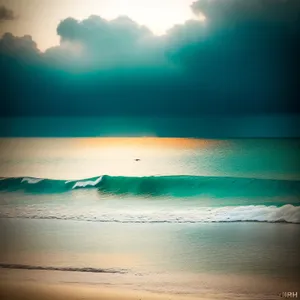 Tranquil Tropical Sunset on Paradise Island