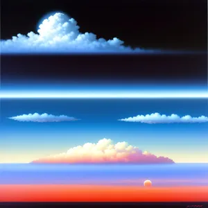 Vibrant Sunset Over Calm Ocean