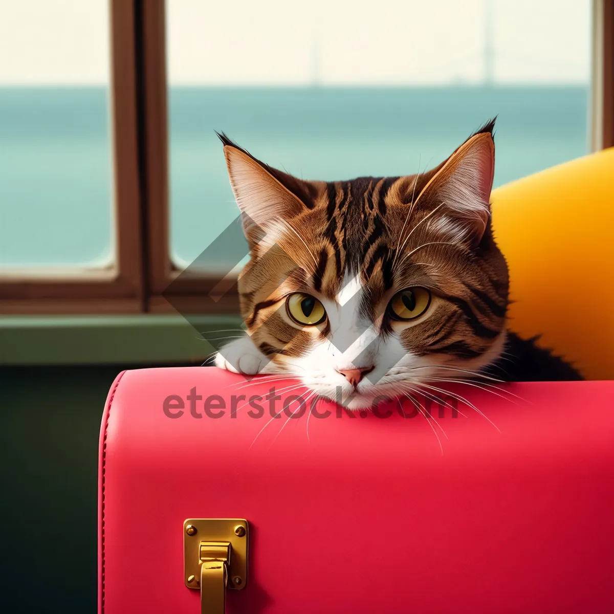 Picture of Curious Kitchen Feline with Fluffy Whiskers