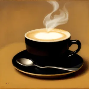 Hot Espresso Cup with Saucer and Spoon