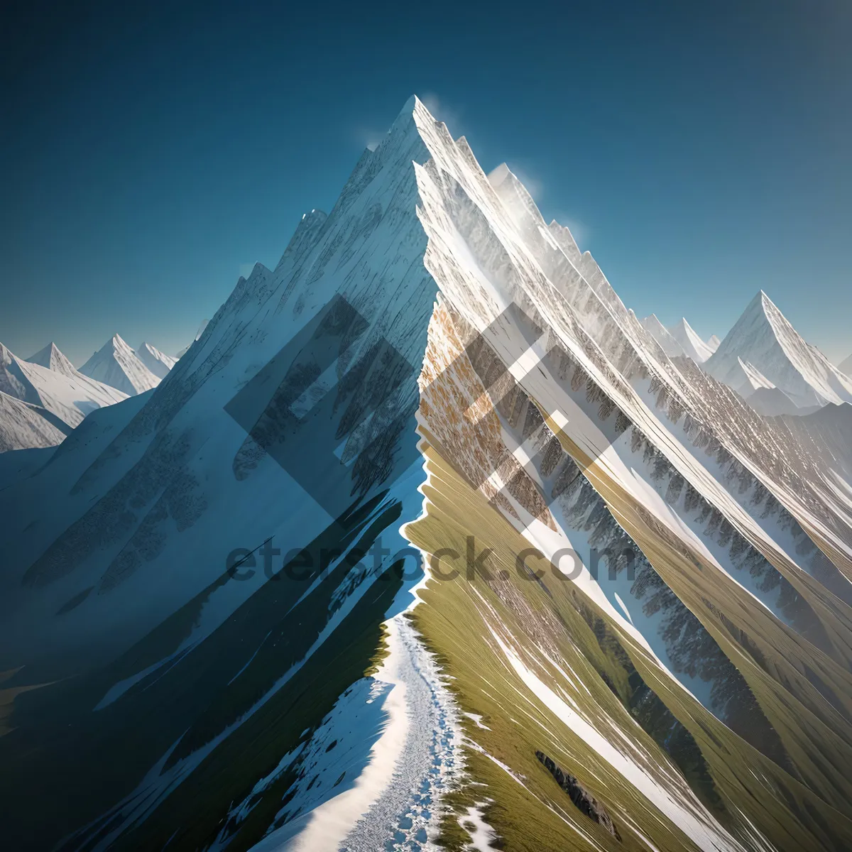 Picture of Snow-capped Shrine at Mountain Peak