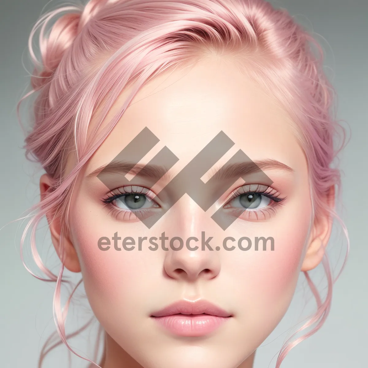 Picture of Blond Beauty in Glamorous Makeup and Wig
