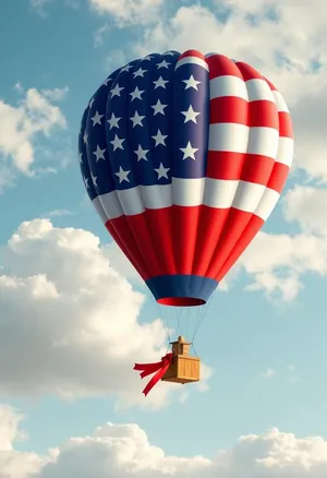 Colorful hot air balloon flying in the sky