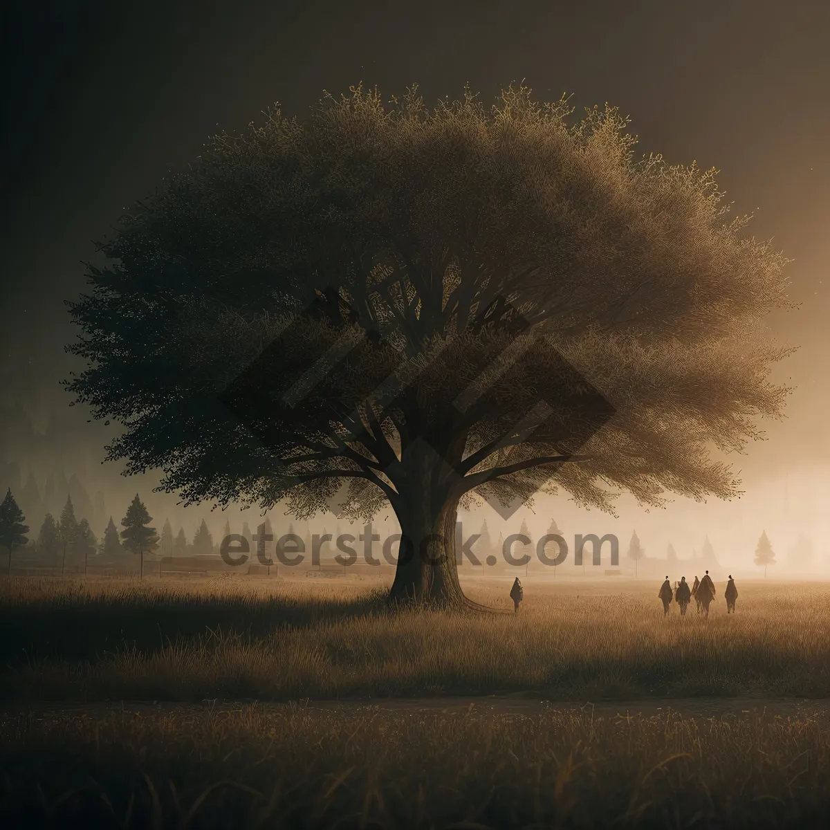 Picture of Enchanting Sunrise Over Rural Landscape