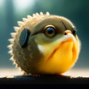 Pufferfish Eye Close-Up in Seawater