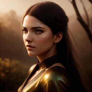 Stunning brunette lady posing for fashion shoot.