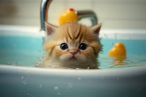 Adorable kitty with expressive eyes and fluffy fur