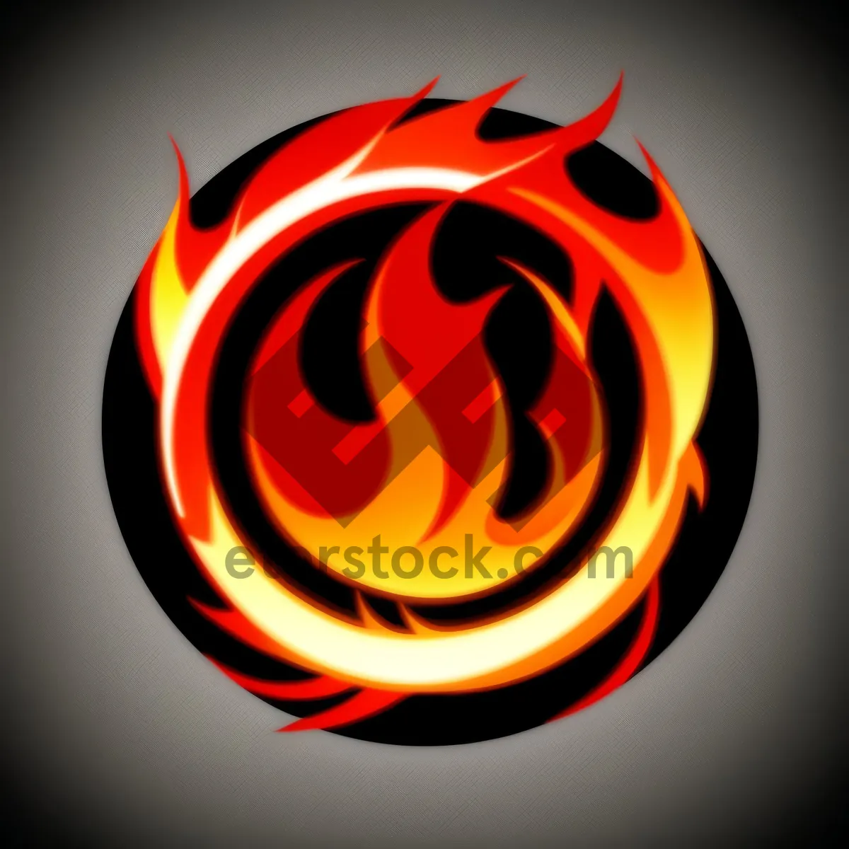 Picture of Fiery Graphic Art Symbol in Orange Blaze Design