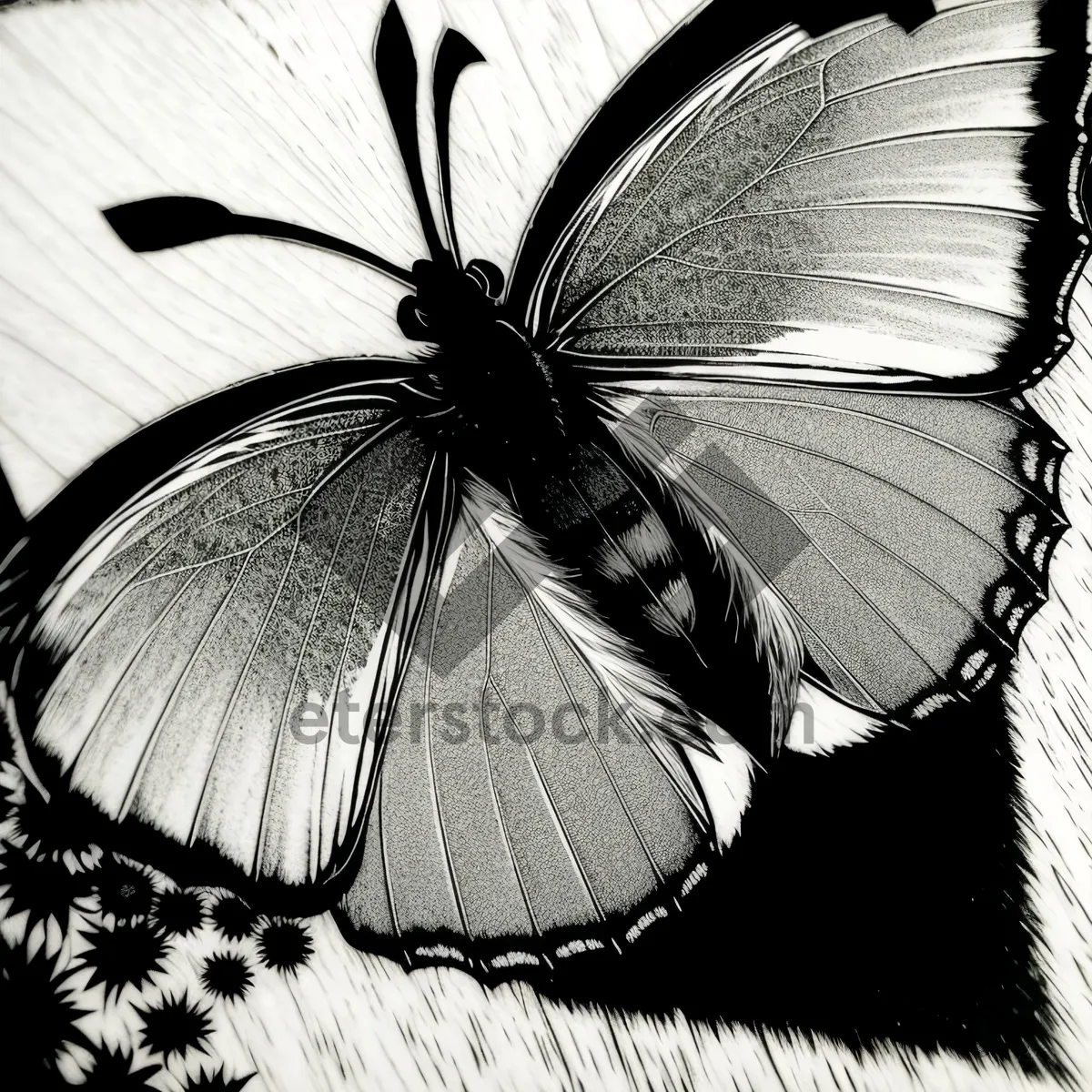 Picture of Colorful Blue Butterfly Wings Closeup with Admiral