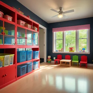 Modern Wood-Floor Library with Comfortable Sofa