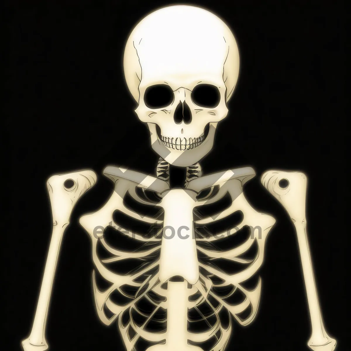Picture of Spooky Skeleton Head with Pirate Mask