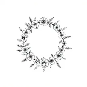 Ornate vintage floral border design with curl elements