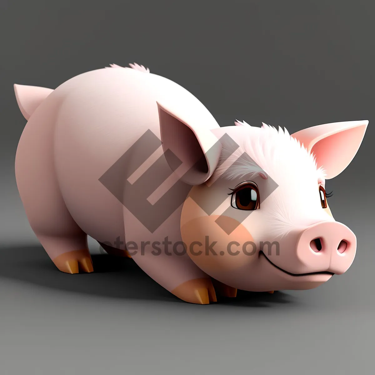 Picture of Pink Ceramic Piggy Bank with Coins
