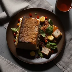 Mouthwatering gourmet grilled steak with fresh vegetables