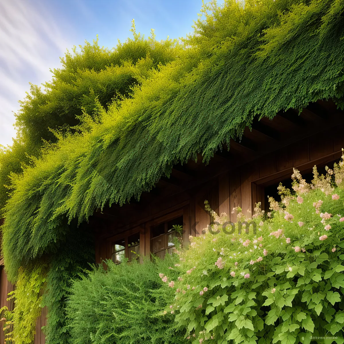 Picture of Serene Willow Landscape Under Summer Sky