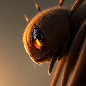 Close-up of Black Widow spider's mesmerizing eye