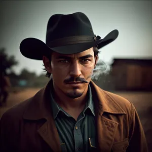 Smiling Cowboy with Stylish Hat and Shirt