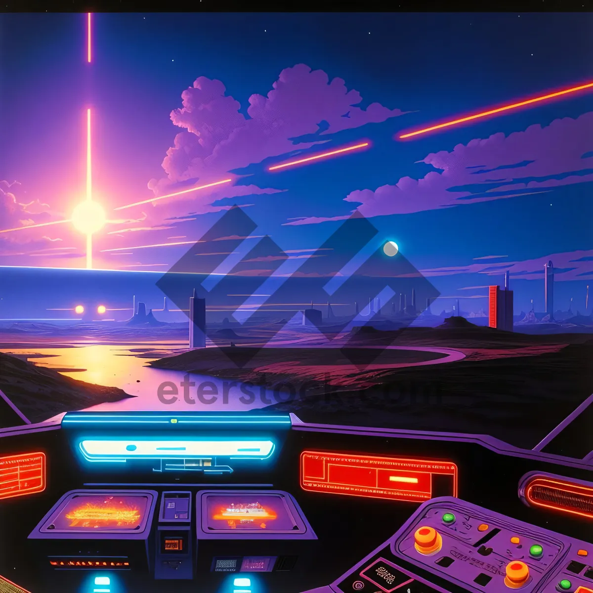 Picture of Nighttime Digital Cockpit with 3D Lighting Effects