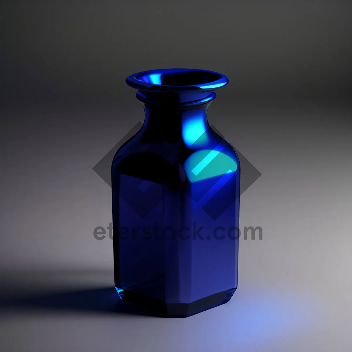 Picture of Transparent Glass Medicine Bottle with Liquid