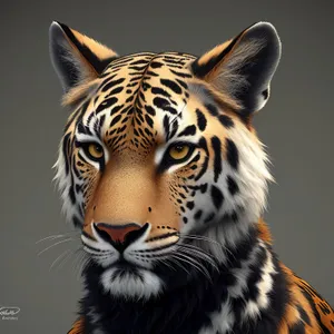 Wild Striped Hunter: Majestic Tiger Engaging in a Stare-down