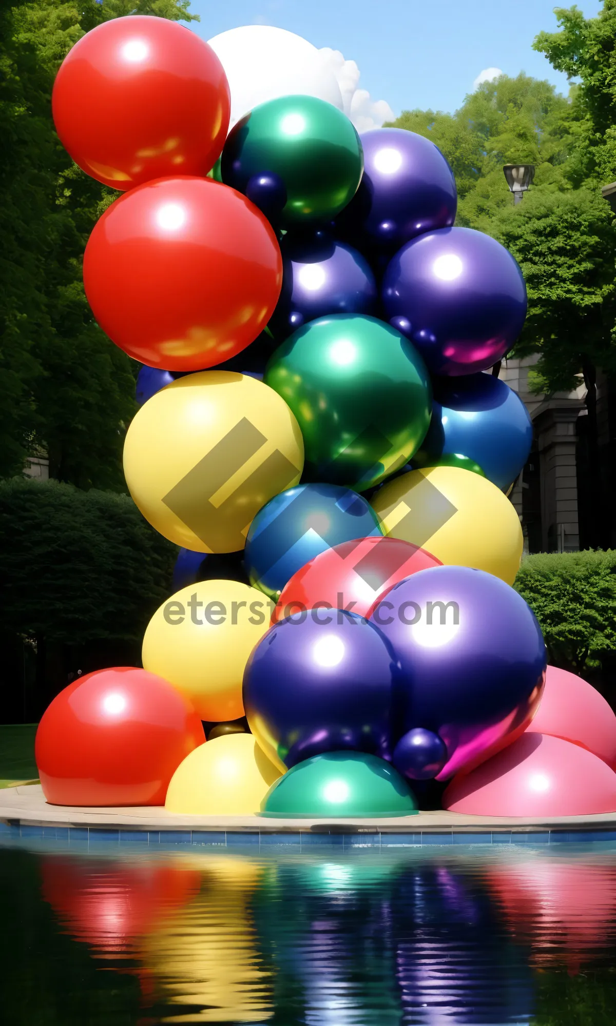 Picture of Colorful Birthday Balloons for Celebratory Fun Party.