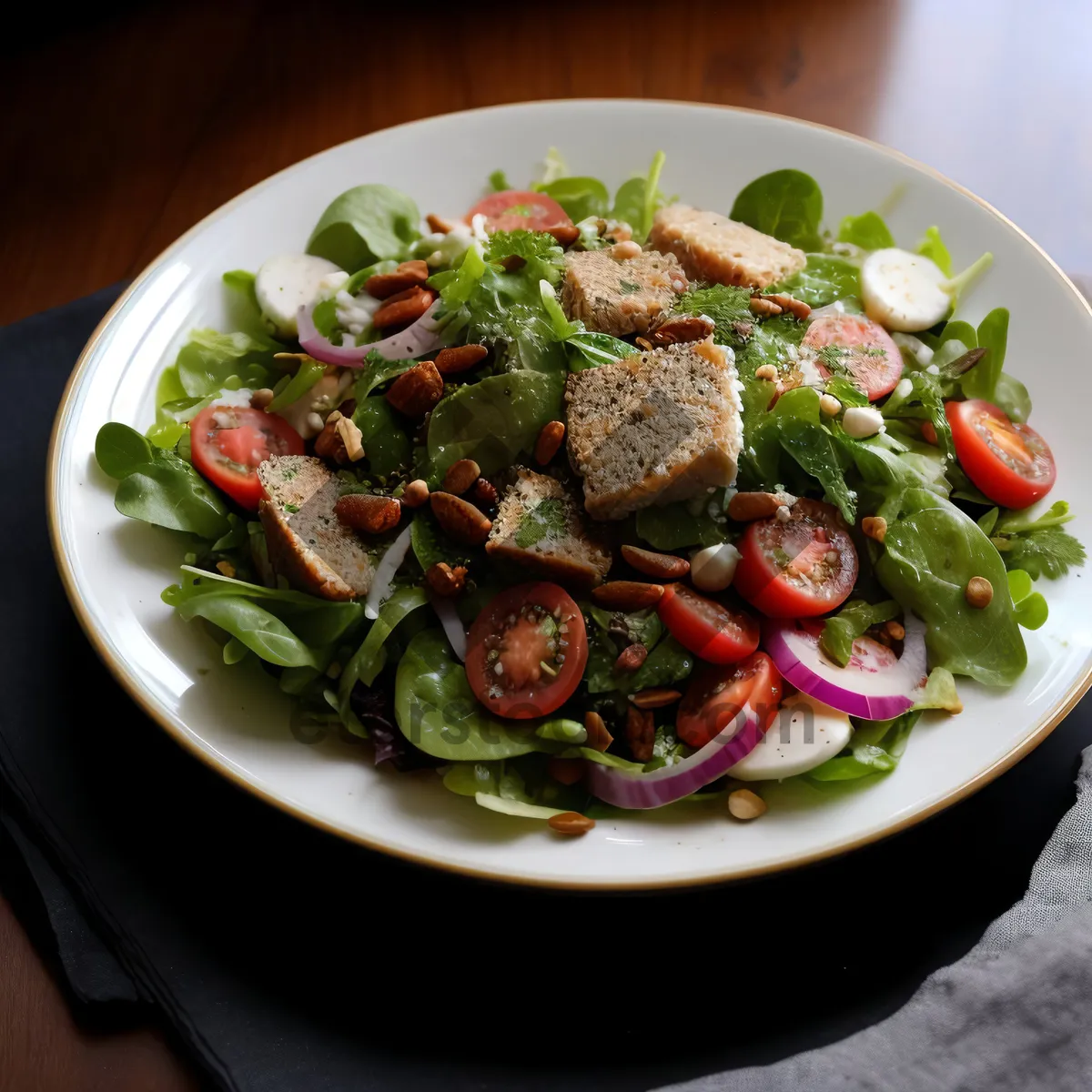 Picture of Fresh and Delicious Vegetable Salad Plate