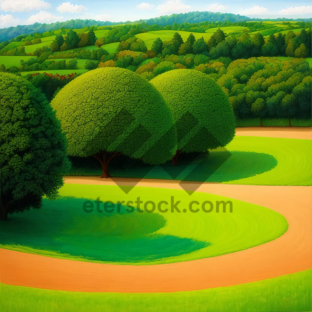 Picture of Vibrant Sports Landscape on Golf Course