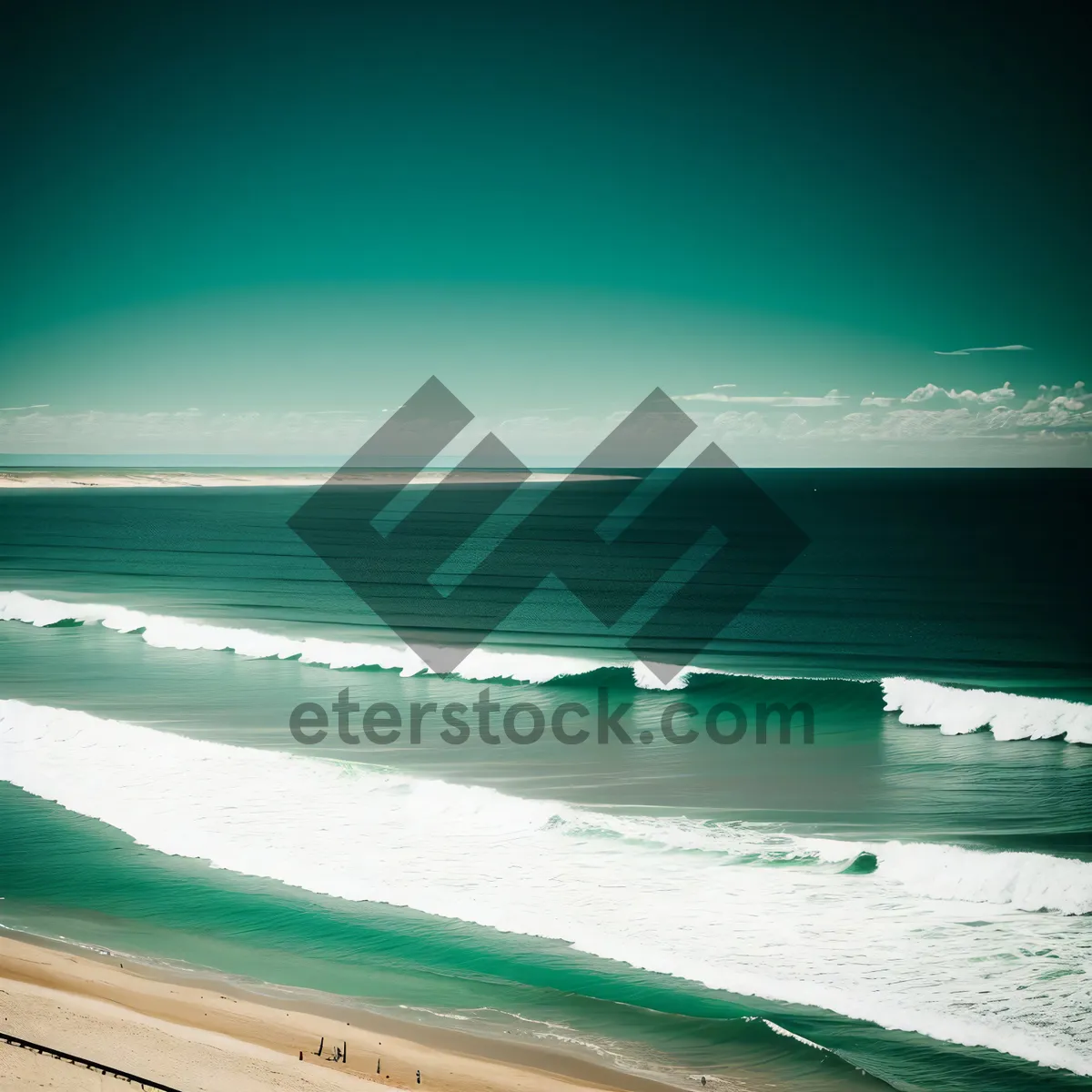 Picture of Serene Beachscape: Turquoise Waters and Golden Sands