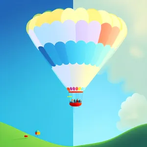Colorful Hot Air Balloon Flying in the Sky