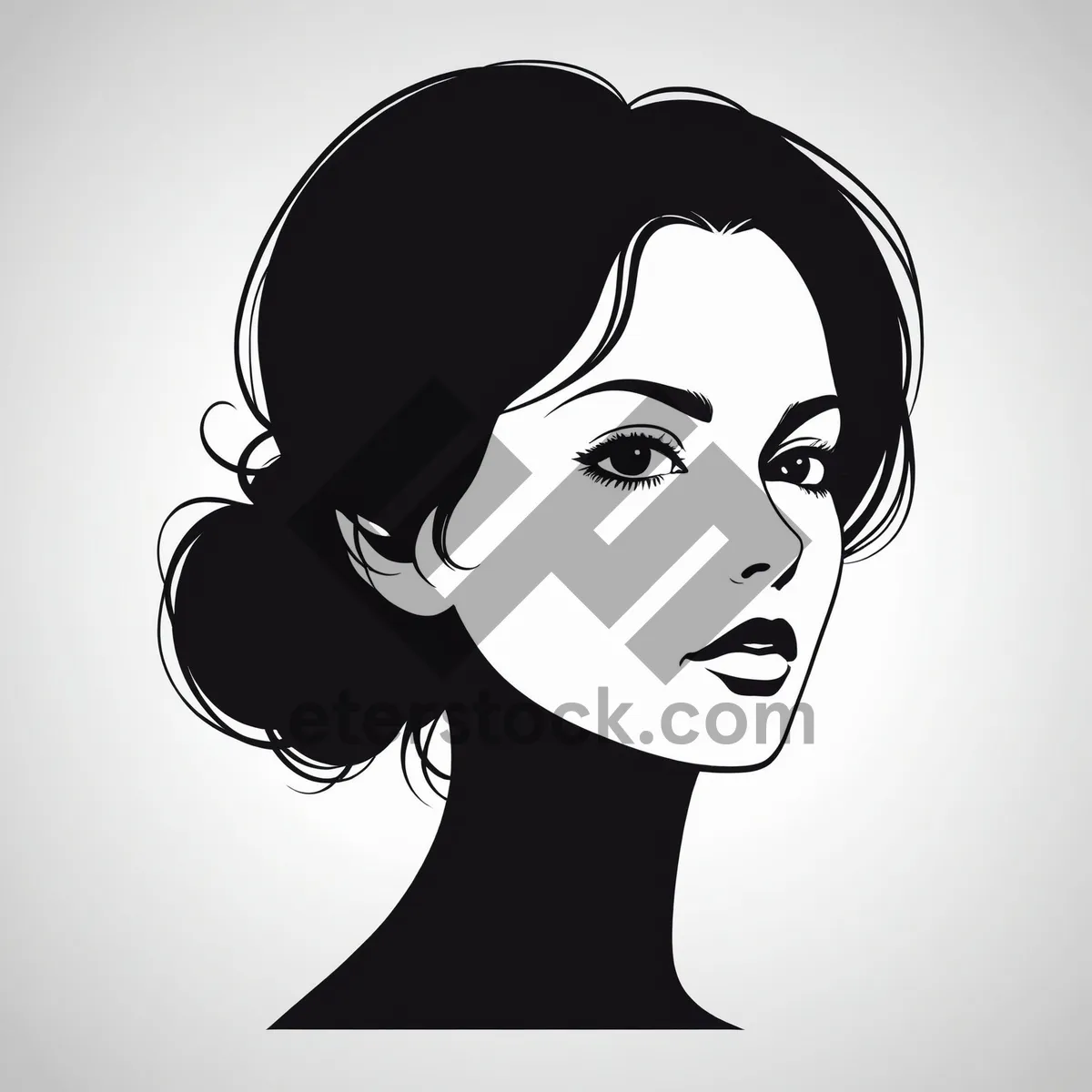 Picture of Cartoon face with stylish art haircut