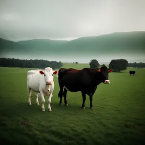 Bovine Grazing in Rural Pasture