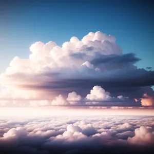 Scenic Cloudscape in Clear Summer Sky