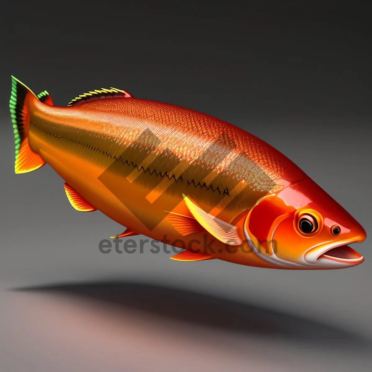 Picture of Golden Finned Underwater Swim: A Vibrant Aquarium Goldfish