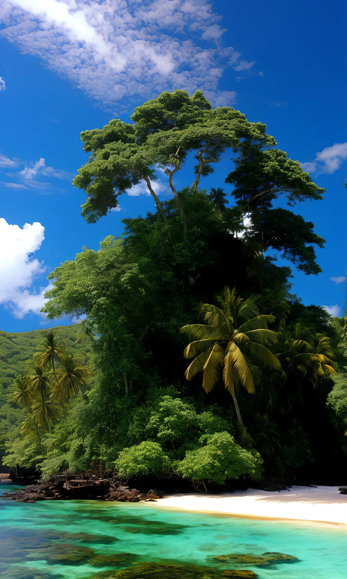 Picture of Tropical Paradise: Sky, Palm, Beach, Island, Trees