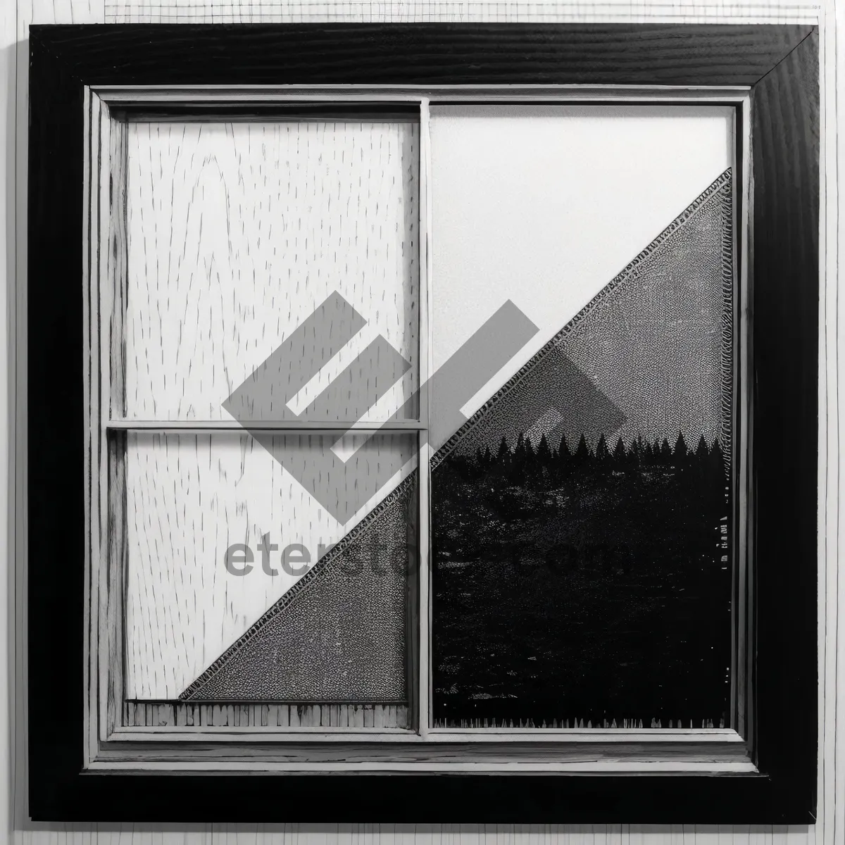 Picture of Vintage Grunge Window Screen with Blank Frame