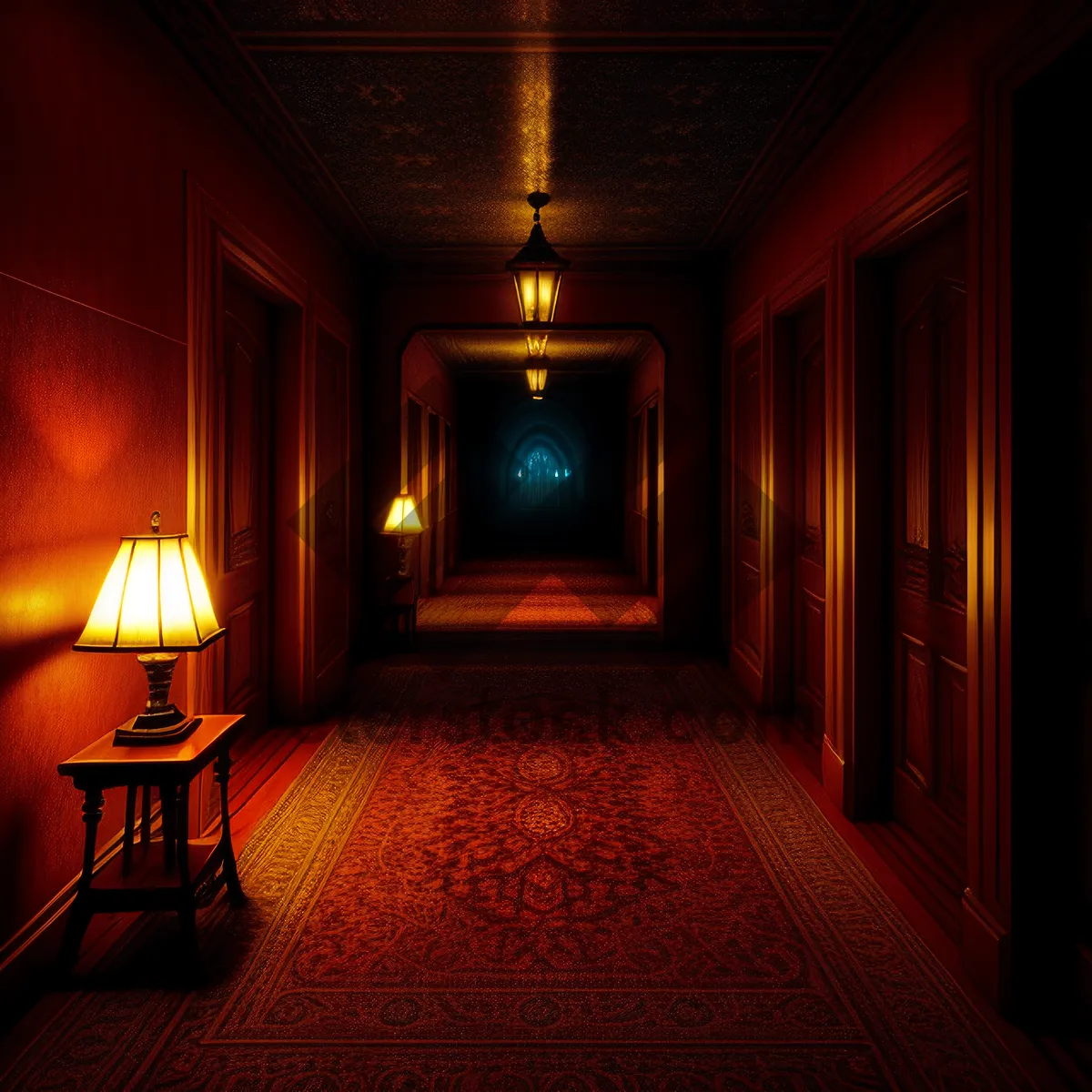 Picture of Grandeur in Old Mansion's Elegant Hallway